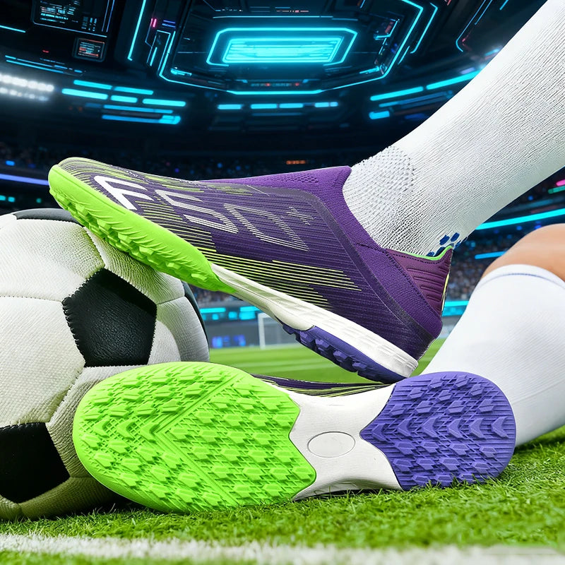 Moški nogometni čevlji za umetno travo, udobni, ultralahki nogometni čevlji, protizdrsni športni čevlji FG za travo, čevlji za futsal v dvorani za odrasle, protizdrsni