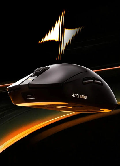 ATK Dragonfly A9 kabellose Bluetooth-Gaming-Maus, ergonomisches Design, schnelle Reaktion, PAW3950 Ultra, 800mAh, leicht, 8KHz, E-Sports