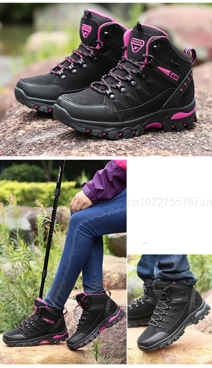 Couples Outdoor Hiking Shoes Comfortable Wear-Resistant Camping Climbing Mountain Shoes Breathable Sports Shoes Camping Boots