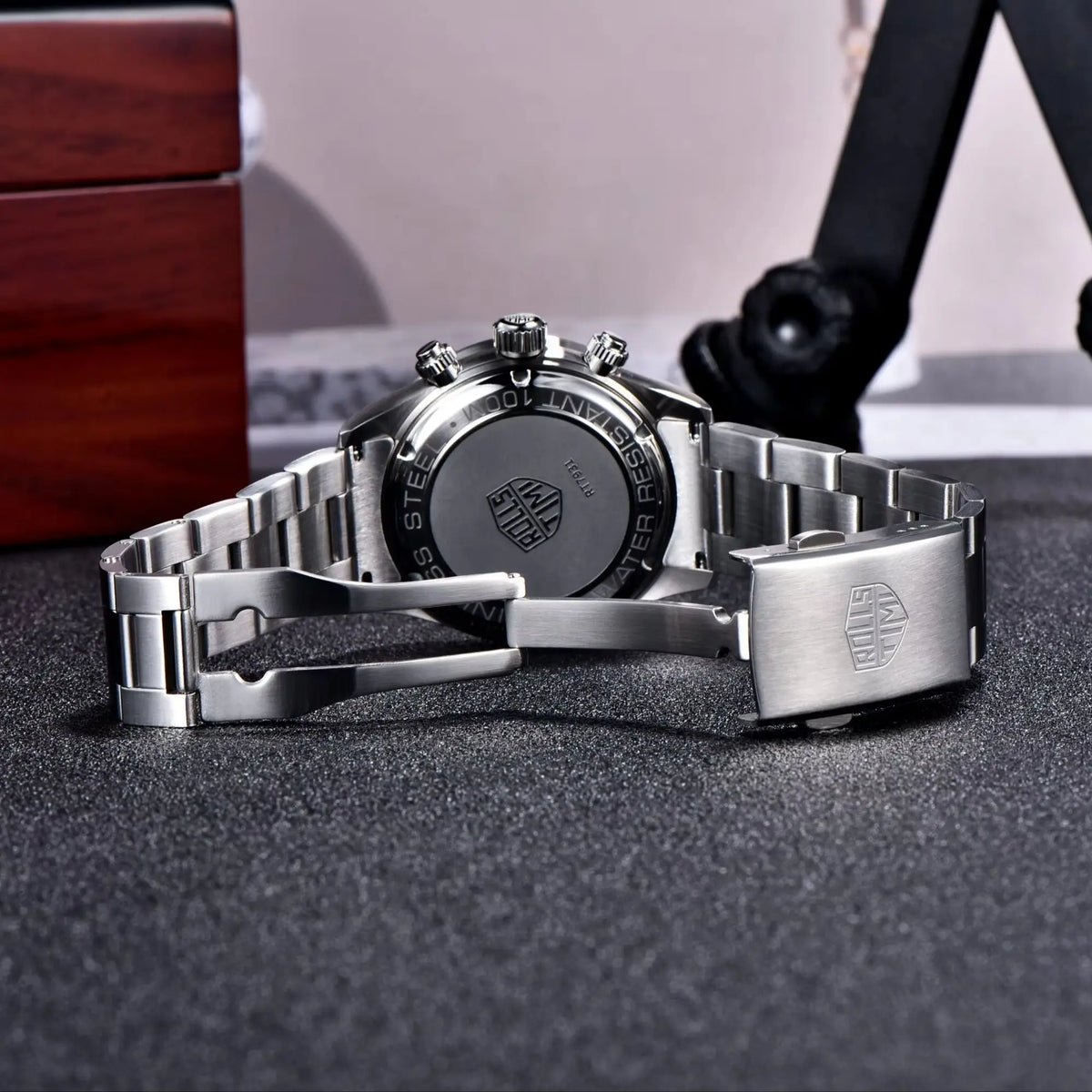 Rossitimi Casual Elegance Men Quartz Watch  Light Luxury Premium Stainless Steel Sapphire Small Three-Pin Luminous Diving Watch