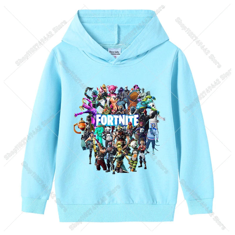 Fortnites Child Hoodies Autumn Hooded Sweatshirt for Boy Girl Thin Tracksuit Long Sleeve Pullover Tops Sportswear Kids Clothes