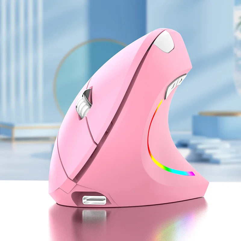 Nuevo ratón vertical inalámbrico 2.4GHz con DPI ajustable, óptico, ergonómico para la muñeca, con retroiluminación gaming, para portátil, tablet, Mac e iPad