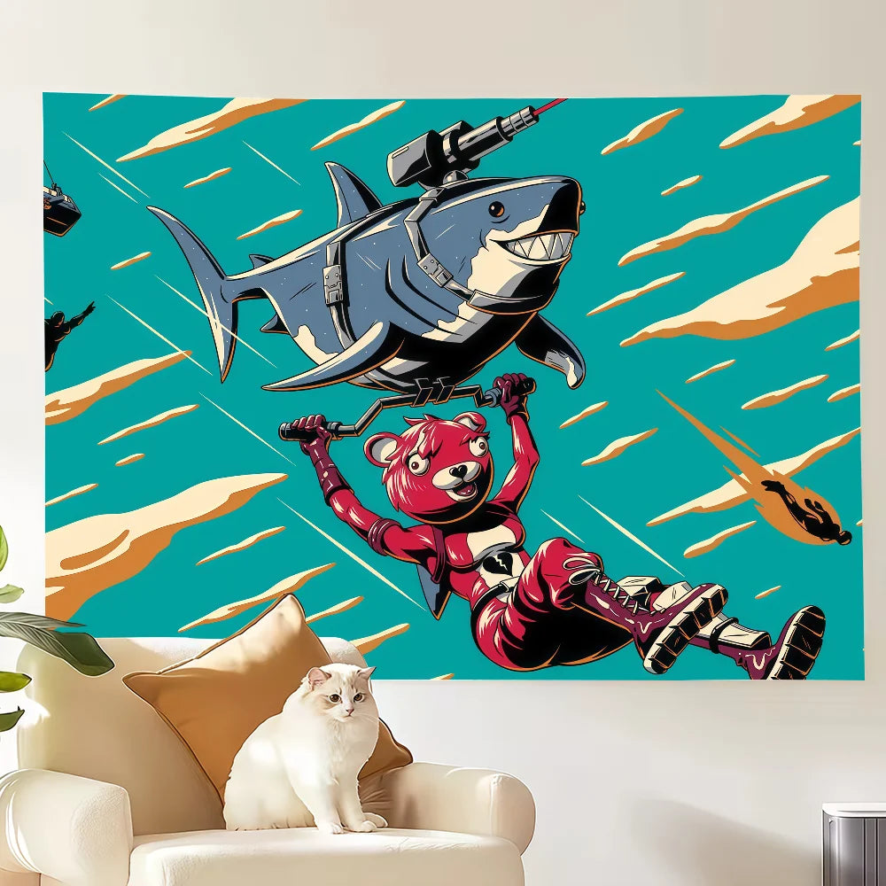 Game F-Fortnite Flag Decoration Art Picnic Party Home Hanging Camping Outdoor Party Banner