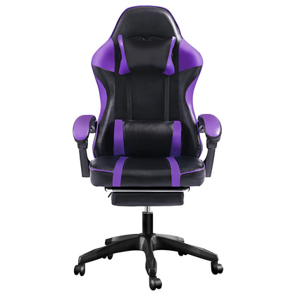 Ergonomic Gaming Chair with Footrest, High-Back Video Game Chair Computer Chair, Office Chair with Headrest and Lumbar, PU Leather