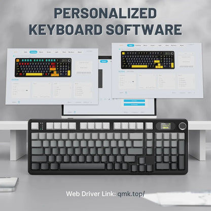 ATTACK SHARK X98 RGB Wireless Mechanical Keyboard,LED Smart Display&Knob, Hot Swappable,Pre-lubed Linear Switches