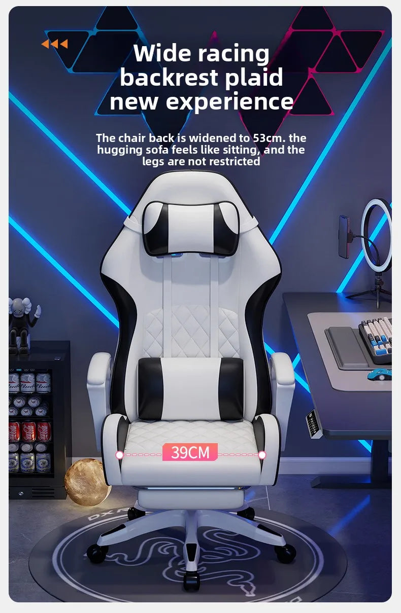 Sedia e-sport da uomo confortevole per sessioni prolungate, sedia da computer reclinabile per il relax, schienale