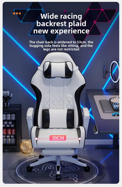 Sedia e-sport da uomo confortevole per sessioni prolungate, sedia da computer reclinabile per il relax, schienale
