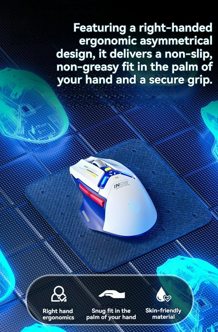 Tri-Mode Wireless Bluetooth Gaming Mouse 10000 DPI RGB Rechargeable Gaming Mouse with 2.4GHz, Bluetooth 5.0 & Wired Connection for PC, Laptop & Mac