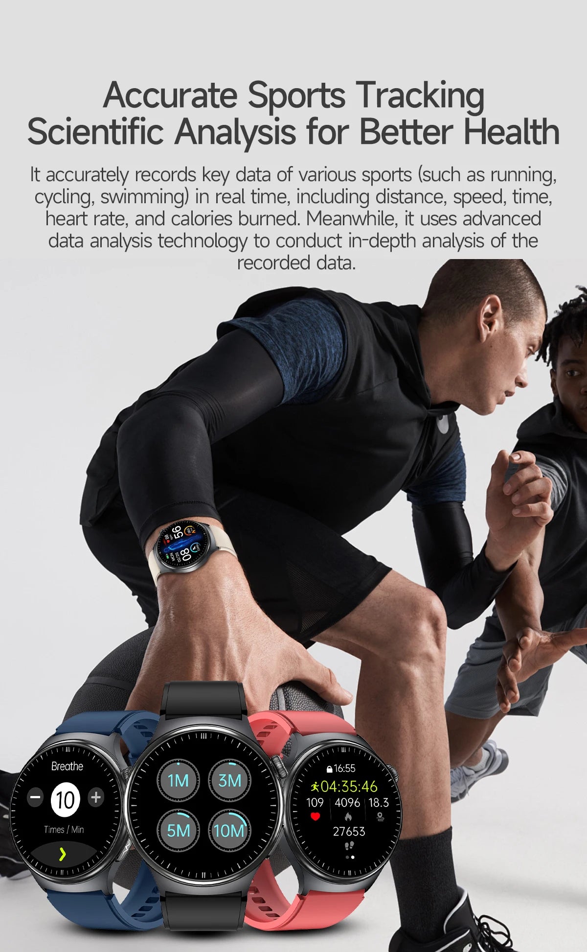 2026 AI Health Smartwatch ECG + PPG, Blood Pressure, Uric Acid & Body Fat Monitoring, AMOLED Display & Bluetooth Calling
