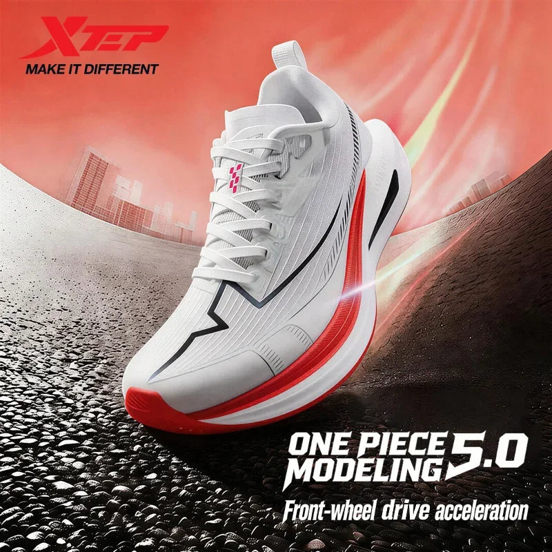 Xtep One Piece Modeling 5.0 Impact-Resistant Men's Lightweight Quick-Drying Marathon Running Sneakers 874219110036
