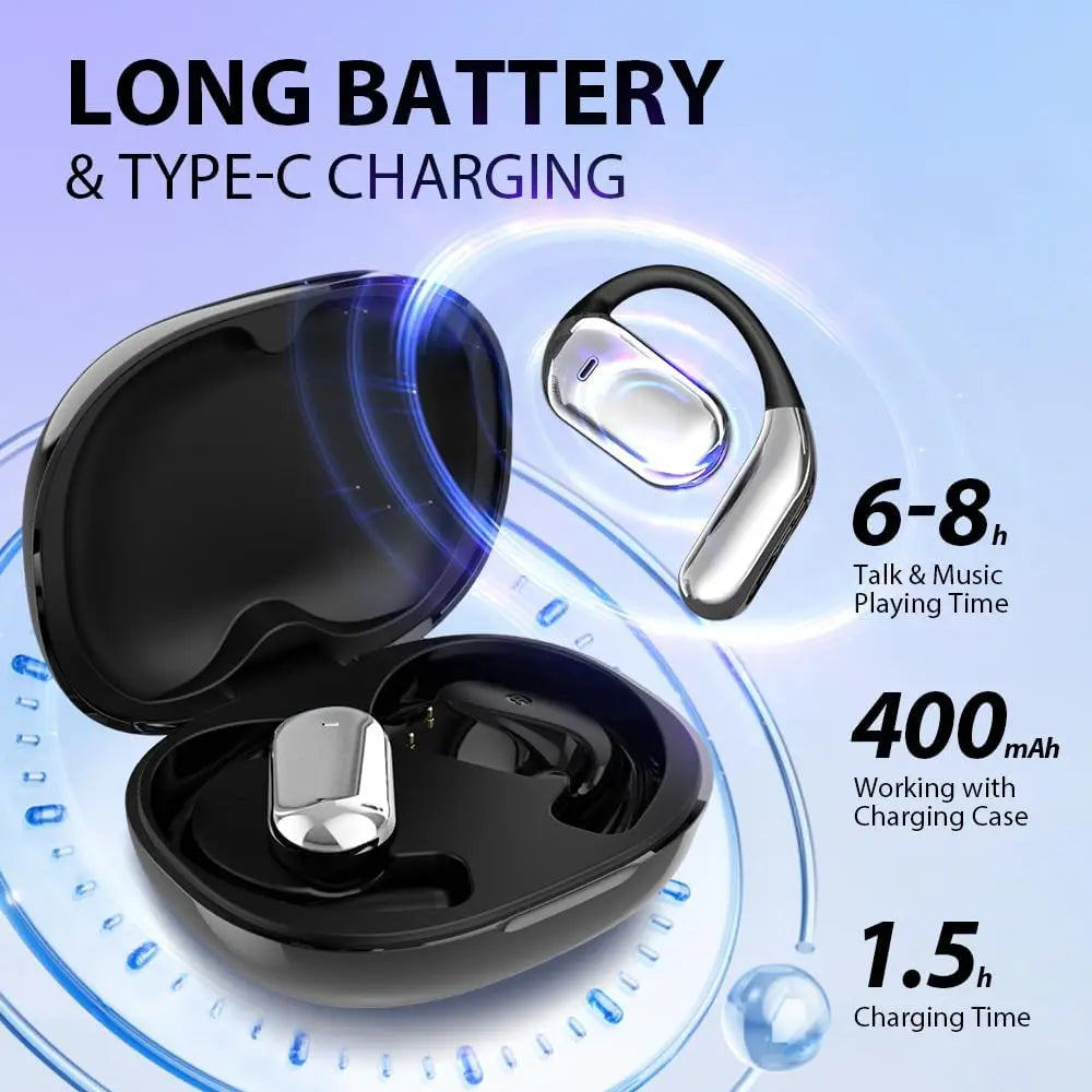 UYUXIO OWS AI Translation Earbuds with LCD Touch Screen, 144 Languages Real-Time Translator Earphones, Wireless Bluetooth Translating Headphones with Noise Cancellation
