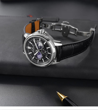 BORIAGE(BOAIJIUA) vollautomatische mechanische Herrenuhr mit Originaldesign, wasserdichte leuchtende mechanische Armbanduhr