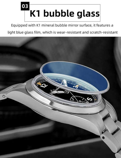 Orologio da uomo ADDIESDIVE 36mm al quarzo VH60, luminoso BGW9, vetro bombato, impermeabile 10Bar, in acciaio inossidabile