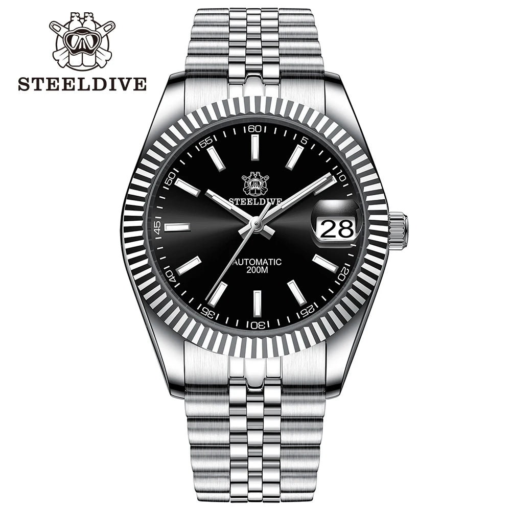 STEELDIVE Turquoise SD1933 Water Ghost Watch 200m Waterproof Sapphire Date NH35 Automatic Mechanical Watch with Bracelet
