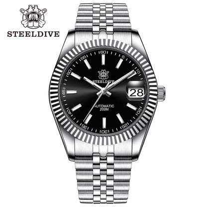 STEELDIVE Turquoise SD1933 Water Ghost Watch 200m Waterproof Sapphire Date NH35 Automatic Mechanical Watch with Bracelet