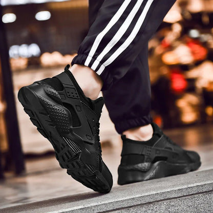 Zapatillas deportivas de moda para hombre, ligeras, cómodas y transpirables. Zapatillas deportivas para hombre, zapatillas para caminar, de malla, planas, rojas, de verano.