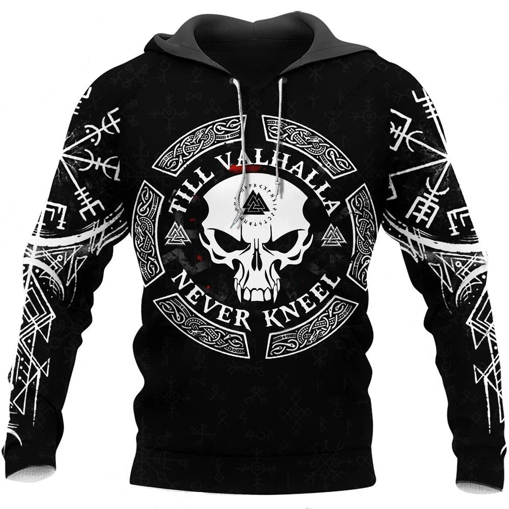 2023 New Autumn Men's Hoodie Wolf Print 3D Sweatshirts Urban Trendy All-Match Oversized Tops Poleron Hooded Clothes Men's Clothing