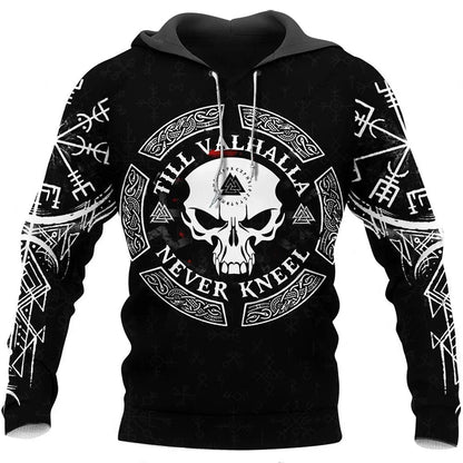 2023 New Autumn Men's Hoodie Wolf Print 3D Sweatshirts Urban Trendy All-Match Oversized Tops Poleron Hooded Clothes Men's Clothing