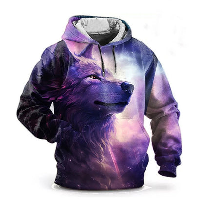 Animal Wolf 3D Print Hoodies Men Women Autumn Fashion Streetwear Oversized Hooded Sweatshirts Pullovers Y2k Tops Unisex Clothing