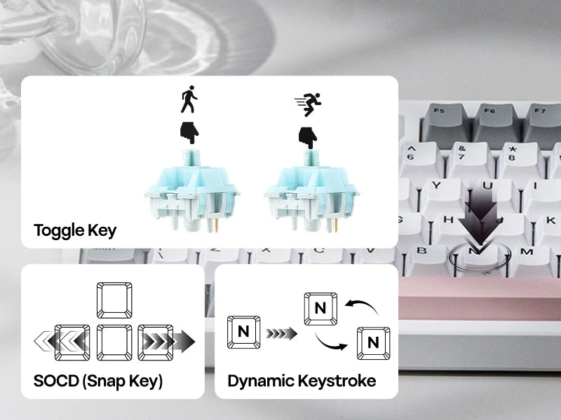 ISO-UK Layout EPOMAKER TH87 TKL Layout Wired/BT/2.4Ghz Wireless NKRO Mechanical Keyboard with 10000mAh Battery & RGB Light