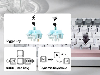 ISO-UK Layout EPOMAKER TH87 TKL Layout Wired/BT/2.4Ghz Wireless NKRO Mechanical Keyboard with 10000mAh Battery & RGB Light