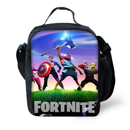 Child Insulated Large Capacity Bag for Boy Girl Student Hot Game Outdoor Picnic Resuable Thermal Cooler Lunch Box F-FortniteS