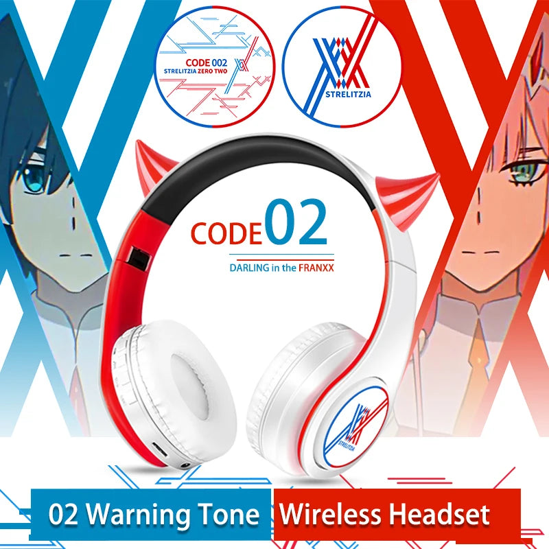 Auscultadores Anime Over-Ear Miku Nakano Sanjiu Bluetooth 5.0 – Headset Gaming Estéreo Sem Fios com Graves Profundos, Microfone e Suporte para Cartão TF