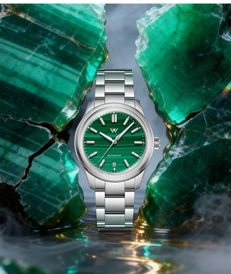 WM Watch Automatic Mechanical Watch Gemstone Series NH35 100M Water Resistant AR Coated Sapphire Welly Merck Man Watches WM225