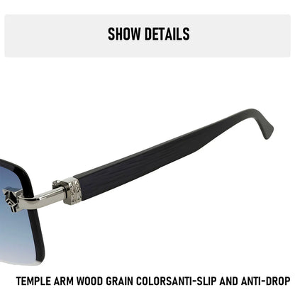 Square Sunglasses Women Luxe 2026 Rimless Sunglass Men Wooden Fashion Glasses Vintage Dropshipping Gafas De Sol Hombre Zonnebril