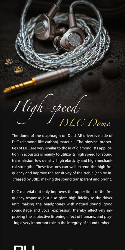 Auscultadores intra-auriculares com fio Kefine X ANELEARS Delci AE 10mm HiFi IEM – Monitores In-Ear com driver DLC+PU e afinação dupla para música e gaming