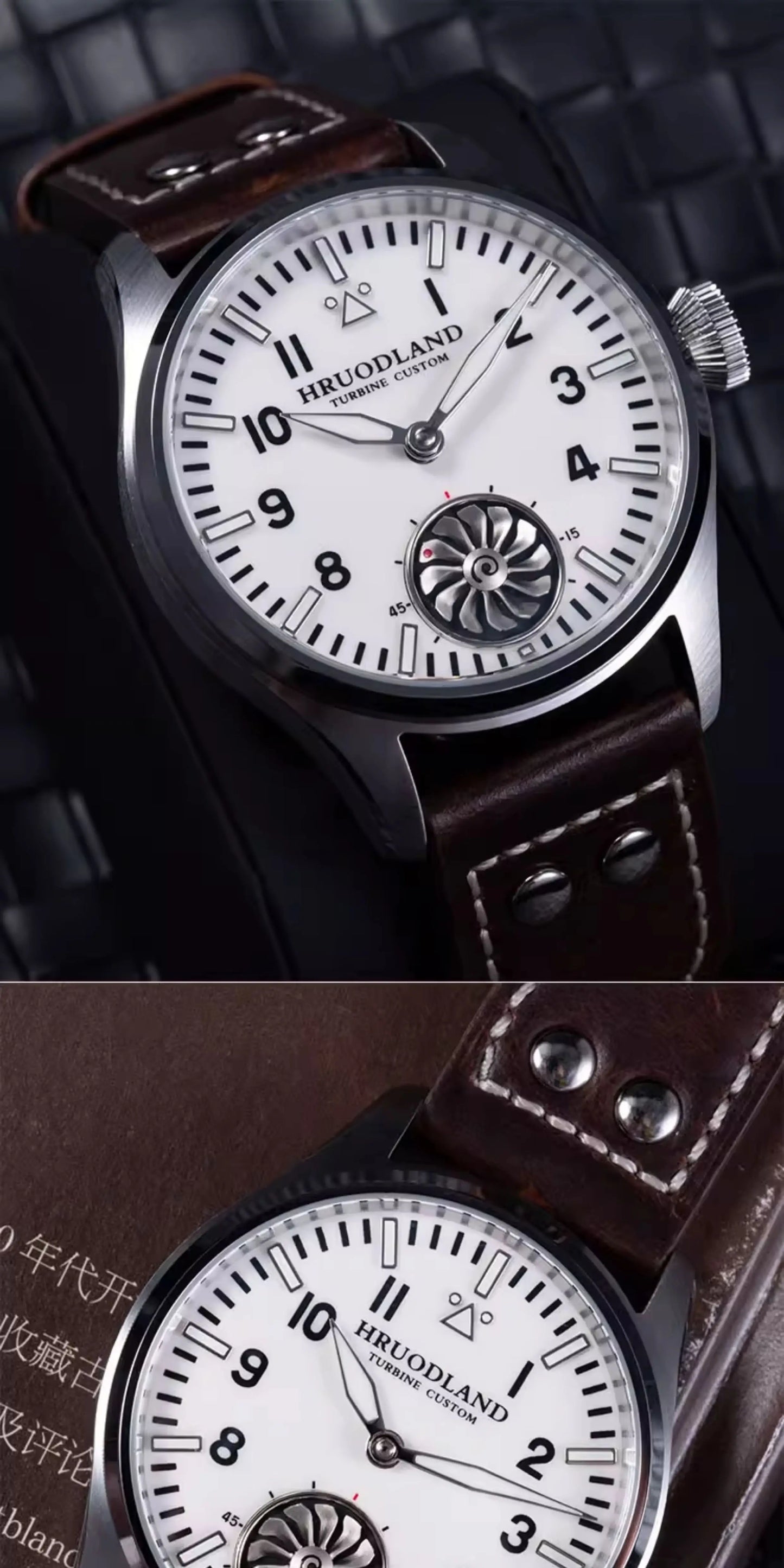Hruodland 2025 new pilot ST3620 men's manual mechanical watch 43MM sapphire waterproof 10Bar BGW-9 retro reloj hombre