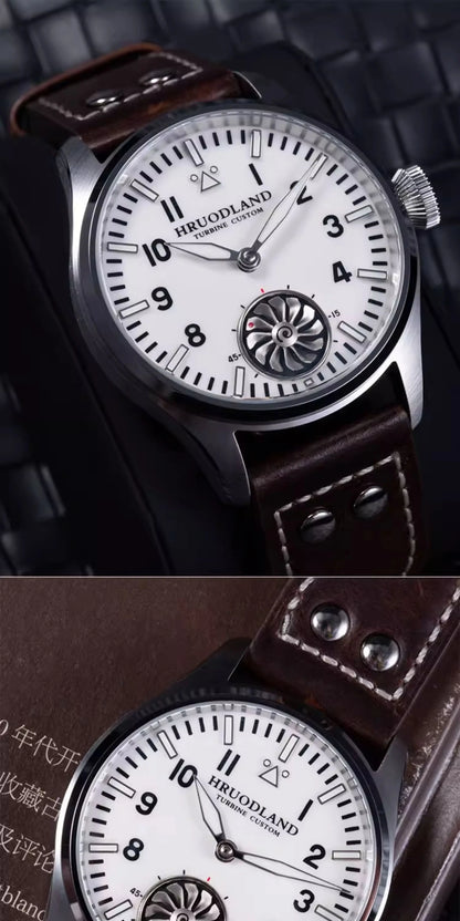 Hruodland 2025 new pilot ST3620 men's manual mechanical watch 43MM sapphire waterproof 10Bar BGW-9 retro reloj hombre