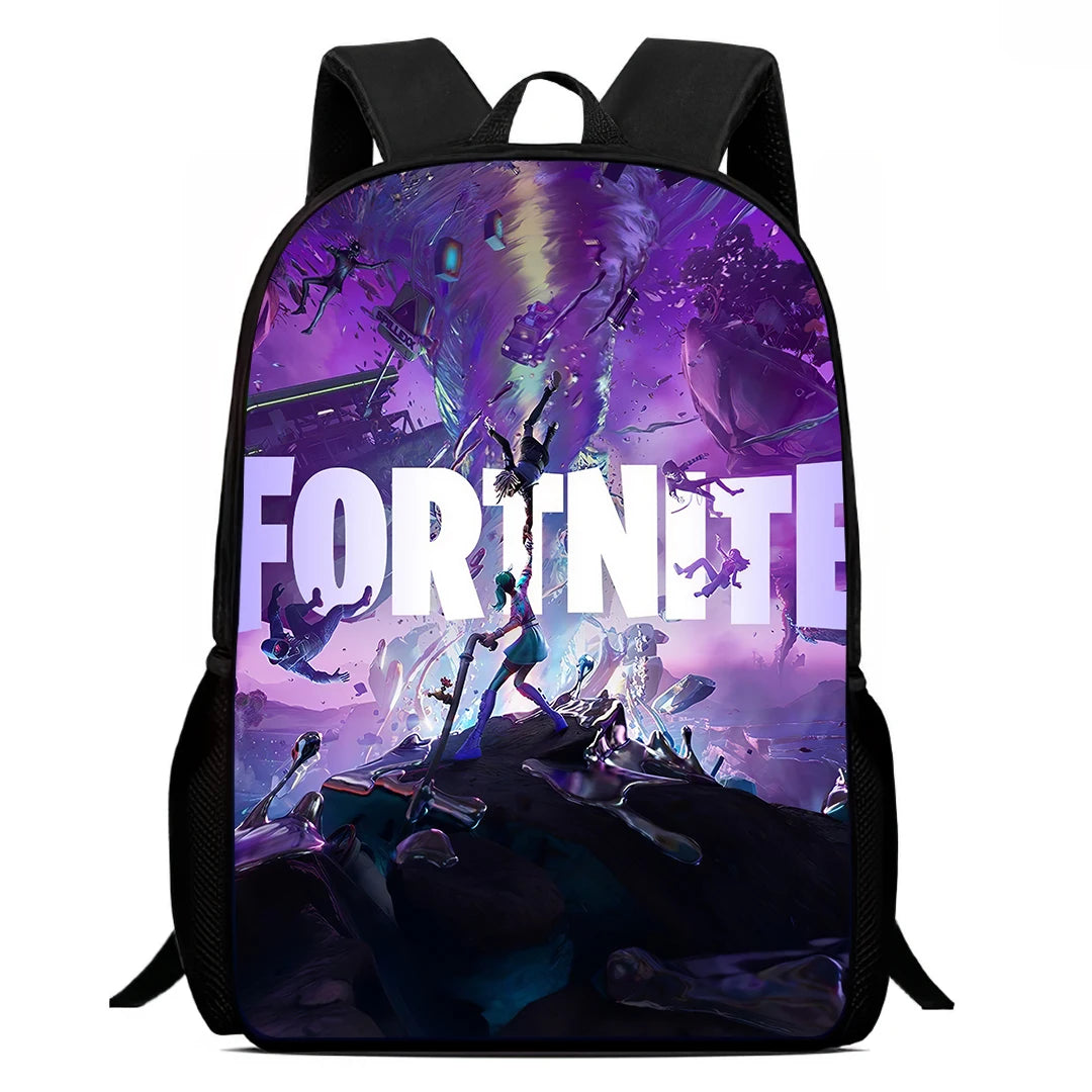 Fortnite 15 Inch Cartoon School Backpack for Kids Boys Girls, Cool Game Printed Lightweight Backpack Large Suitable for Ages 5-8