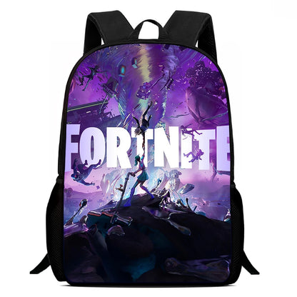 Fortnite 15 Inch Cartoon School Backpack for Kids Boys Girls, Cool Game Printed Lightweight Backpack Large Suitable for Ages 5-8