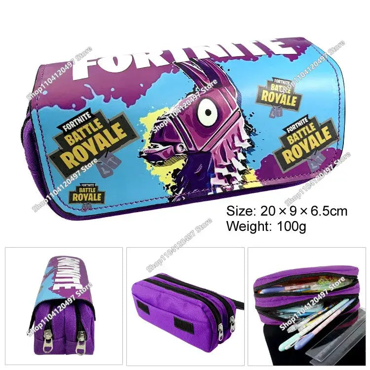 Estuche escolar Fortnite Victory Royale para niños y niñas, estuche para lápices de gran capacidad con Peely, Llama y héroes, caja para bolígrafos infantil, bolsa para niños y adolescentes