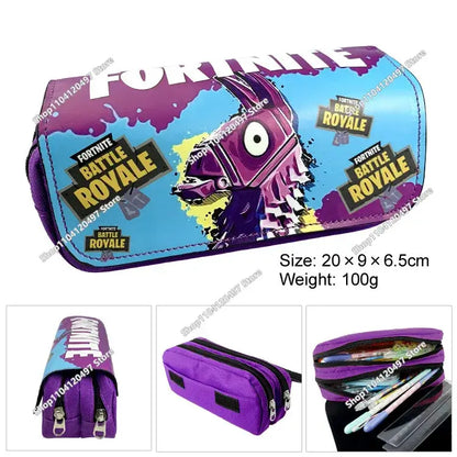 Victory Royale Student Boys Girls Fortnite Capacity Stationery Pencil Case Peely Llama Hero Children's Pen Box Kids Teen Bags