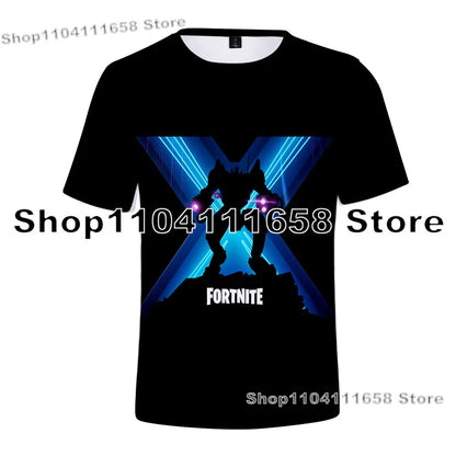 Summer T-shirt Raven Ultima Knight Fortnite T-Shirt, 3D Print Banana Peely Men’s Tee, Battle Royale Game Tops, Birthday Gifts