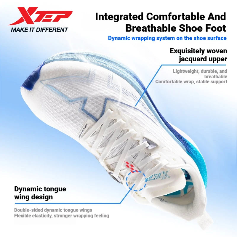 Xtep One Piece Modeling 5.0 Impact-Resistant Men's Lightweight Quick-Drying Marathon Running Sneakers 874219110036
