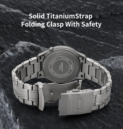 BERNY Titanium Men Quartz Watch AR Coating Sapphire Fashion Wristwatch Luminous VH31 Ultra-thin Wristwatch Waterproof 5ATM Watch