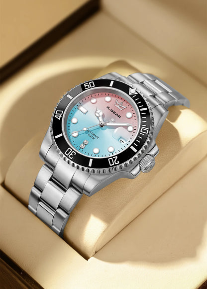 Water Ghost Luminous Dive Watch with Ceramic Bezel Waterproof Automatic Mechanical Movement Stainless Steel Watch Strap