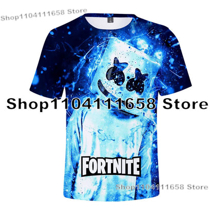 Summer T-shirt Raven Ultima Knight Fortnite T-Shirt, 3D Print Banana Peely Men’s Tee, Battle Royale Game Tops, Birthday Gifts