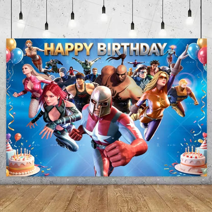 Fortnite Game Theme Birthday Party Decoration Background Fortnite Gamer Banner Boys Girls Photography Supplies Backdrop Kid Gift