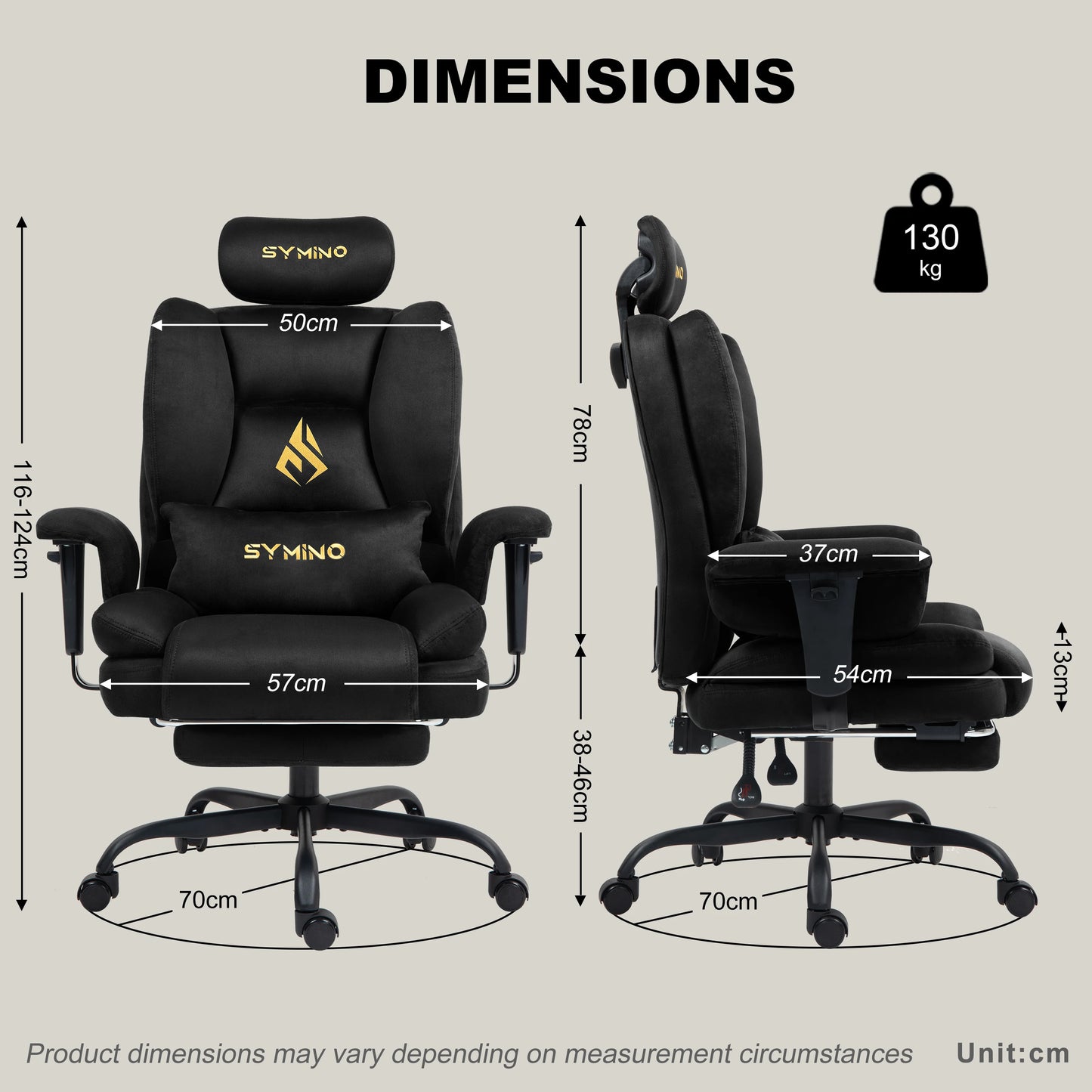 Symino Gaming Chair Faux Suede Office Chair with Footstool, Ergonomic Height Adjustable Swivel Chair, Comfortable Executive Chair for Gaming & Office