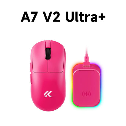 MCHOSE A7 V2 mouse da gaming wireless leggero, doppia frequenza di polling 8,000Hz, PAW3950 TI, mouse per gaming, eSport e ufficio