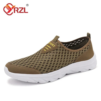 YRZL Lightweight Men Casual Shoes Breathable Slip on Male Casual Sneakers Anti-slip Men's Flats Outdoor Walking Shoes Size 39-46