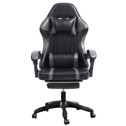 Ergonomic Gaming Chair with Footrest, High-Back Video Game Chair Computer Chair, Office Chair with Headrest and Lumbar, PU Leather