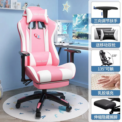 Gaming-Stuhl Computerstuhl Bequemer verstellbarer Sitz Game LIVE Studentenwohnheim Zuhause Ergonomie für langes Sitzen
