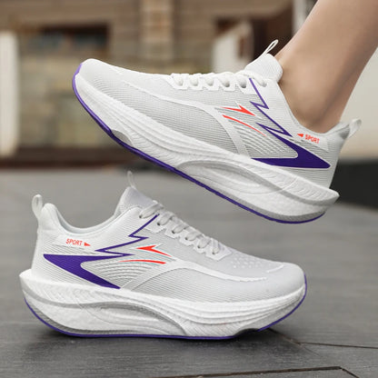 Scarpe sportive da running Marathon da uomo, con piastra in carbonio, cuscino d’aria, traspiranti e leggere, sneakers atletiche da donna comode e antiscivolo
