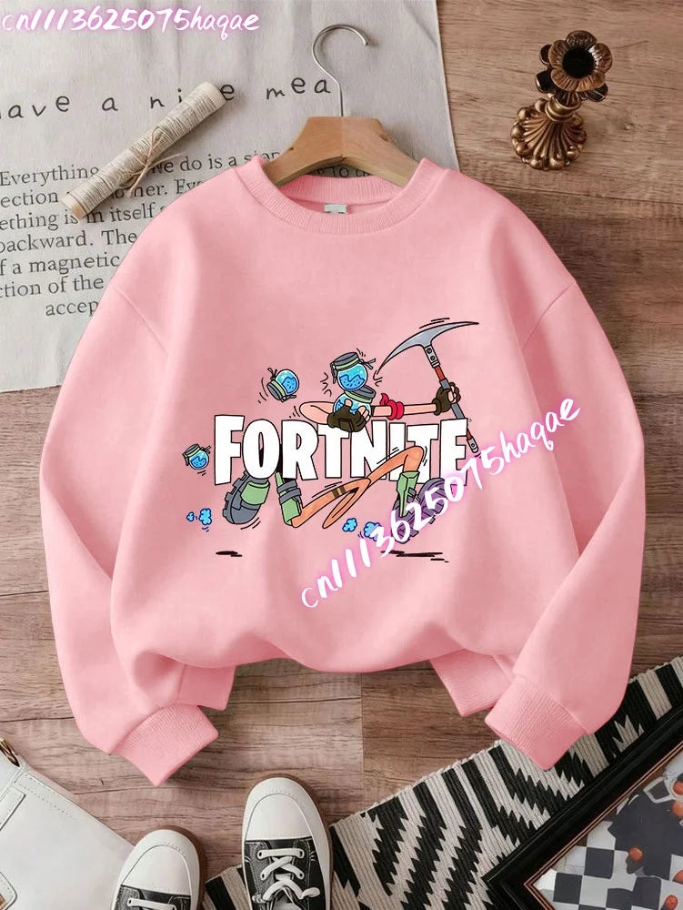 New Fortnite Kids Sweatshirts Cartoon Game Character Printed Hoodie Autumn Casual Children’s Tops Winter Baby Boys Clothing