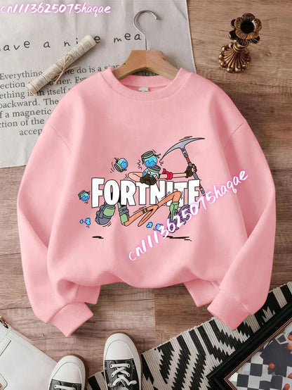 New Fortnite Kids Sweatshirts Cartoon Game Character Printed Hoodie Autumn Casual Children’s Tops Winter Baby Boys Clothing